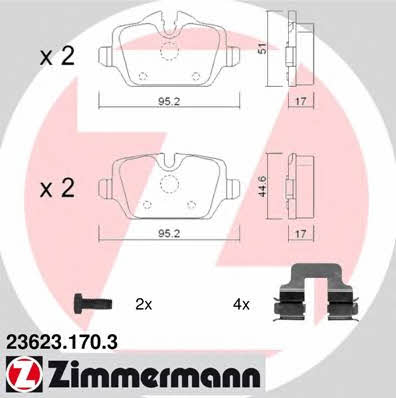 Otto Zimmermann 23623.170.3 Brake Pad Set, disc brake 236231703: Buy near me in Poland at 2407.PL - Good price!