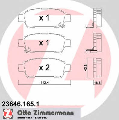Otto Zimmermann 23646.165.1 Тормозные колодки дисковые, комплект 236461651: Отличная цена - Купить в Польше на 2407.PL!