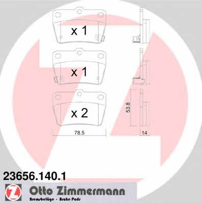 Otto Zimmermann 23656.140.1 Тормозные колодки дисковые, комплект 236561401: Отличная цена - Купить в Польше на 2407.PL!