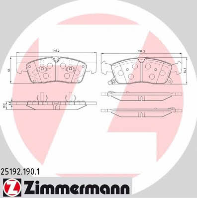 Otto Zimmermann 251921901 Тормозные колодки дисковые, комплект 251921901: Отличная цена - Купить в Польше на 2407.PL!