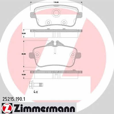 Otto Zimmermann 252151901 Brake Pad Set, disc brake 252151901: Buy near me in Poland at 2407.PL - Good price!