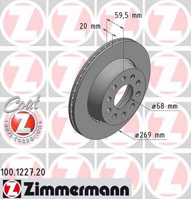 Otto Zimmermann 100.1227.20 Rear ventilated brake disc 100122720: Buy near me in Poland at 2407.PL - Good price!