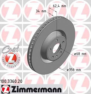 Otto Zimmermann 100.3360.20 Innenbelüftete Bremsscheibe vorne 100336020: Kaufen Sie zu einem guten Preis in Polen bei 2407.PL!