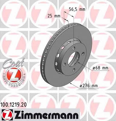 Otto Zimmermann 100.1219.20 Front brake disc ventilated 100121920: Buy near me in Poland at 2407.PL - Good price!