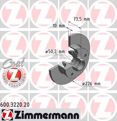 Otto Zimmermann 600.3220.20 Tarcza hamulcowa tylna, niewentylowana 600322020: Dobra cena w Polsce na 2407.PL - Kup Teraz!