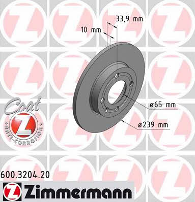 Otto Zimmermann 600.3204.20 Niewentylowana przednia tarcza hamulcowa 600320420: Dobra cena w Polsce na 2407.PL - Kup Teraz!