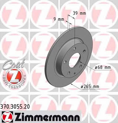 Otto Zimmermann 370.3055.20 Rear brake disc, non-ventilated 370305520: Buy near me in Poland at 2407.PL - Good price!