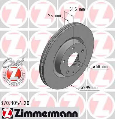Otto Zimmermann 370.3054.20 Front brake disc ventilated 370305420: Buy near me in Poland at 2407.PL - Good price!