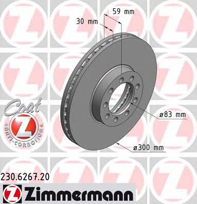 Otto Zimmermann 230.6267.20 Front brake disc ventilated 230626720: Buy near me in Poland at 2407.PL - Good price!