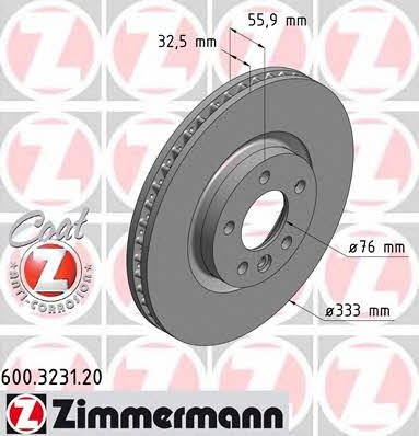 Otto Zimmermann 600.3231.20 Brake disc 600323120: Buy near me in Poland at 2407.PL - Good price!