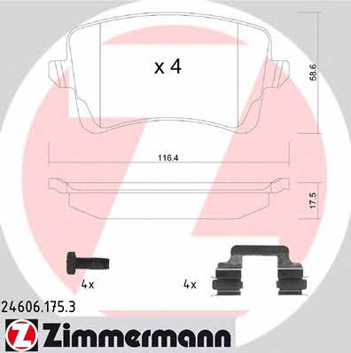 Otto Zimmermann 24606.175.3 Brake Pad Set, disc brake 246061753: Buy near me in Poland at 2407.PL - Good price!