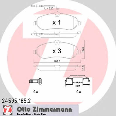 Otto Zimmermann 24595.185.2 Гальмівні колодки, комплект 245951852: Купити у Польщі - Добра ціна на 2407.PL!
