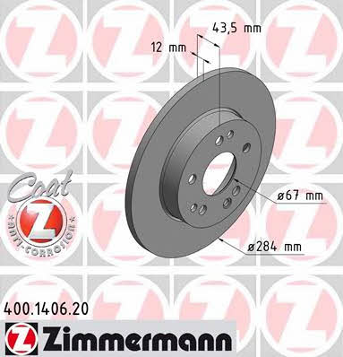Otto Zimmermann 400.1406.20 Brake disc 400140620: Buy near me in Poland at 2407.PL - Good price!