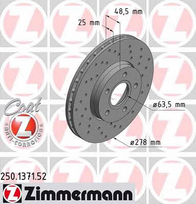Otto Zimmermann 250.1371.52 Brake disc 250137152: Buy near me in Poland at 2407.PL - Good price!