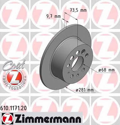 Otto Zimmermann 610.1171.20 Brake disc 610117120: Buy near me in Poland at 2407.PL - Good price!