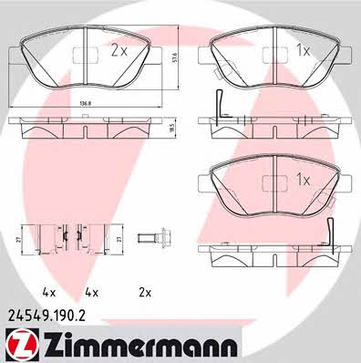 Otto Zimmermann 24549.190.2 Brake Pad Set, disc brake 245491902: Buy near me in Poland at 2407.PL - Good price!