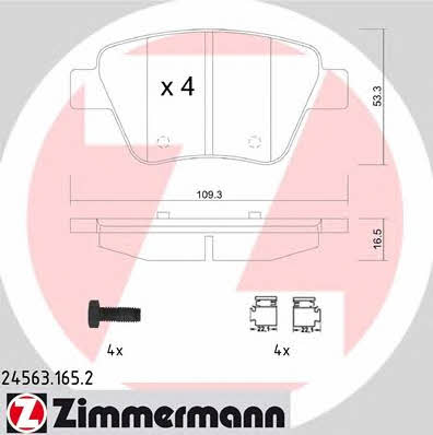 Otto Zimmermann 24563.165.2 Brake Pad Set, disc brake 245631652: Buy near me at 2407.PL in Poland at an Affordable price!