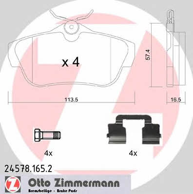 Otto Zimmermann 24578.165.2 Klocki hamulcowe, zestaw 245781652: Dobra cena w Polsce na 2407.PL - Kup Teraz!