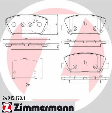 Otto Zimmermann 24915.170.1 Brake Pad Set, disc brake 249151701: Buy near me in Poland at 2407.PL - Good price!