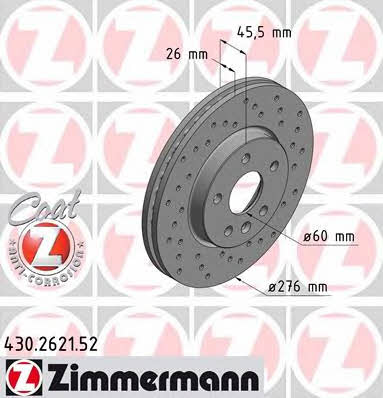 Otto Zimmermann 430.2621.52 Тормозной диск передний вентилируемый 430262152: Отличная цена - Купить в Польше на 2407.PL!