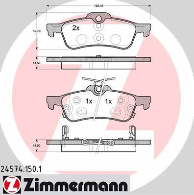 Otto Zimmermann 24574.150.1 Brake Pad Set, disc brake 245741501: Buy near me in Poland at 2407.PL - Good price!