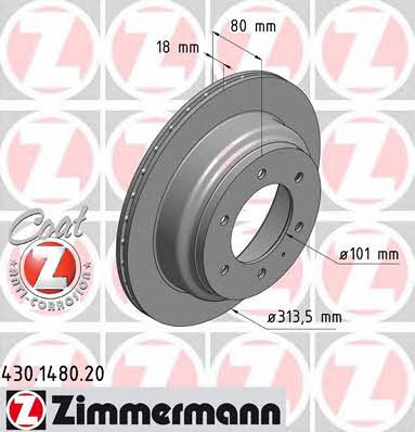 Otto Zimmermann 430.1480.20 Brake disc 430148020: Buy near me in Poland at 2407.PL - Good price!