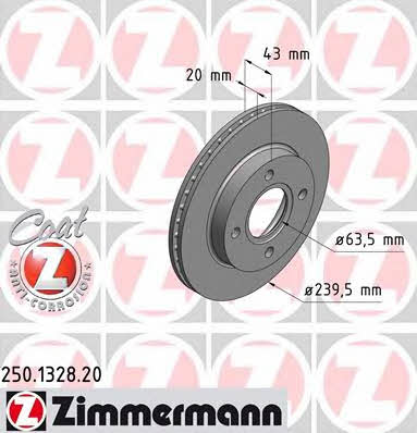 Otto Zimmermann 250.1328.20 Тормозной диск передний вентилируемый 250132820: Отличная цена - Купить в Польше на 2407.PL!