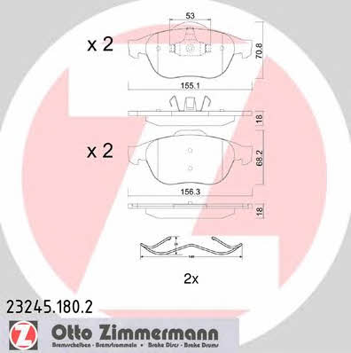 Otto Zimmermann 23245.180.2 Brake Pad Set, disc brake 232451802: Buy near me in Poland at 2407.PL - Good price!