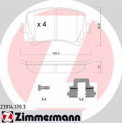 Otto Zimmermann 23914.170.3 Brake Pad Set, disc brake 239141703: Buy near me at 2407.PL in Poland at an Affordable price!