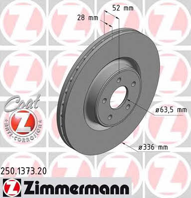 Otto Zimmermann 250.1373.20 Front brake disc ventilated 250137320: Buy near me in Poland at 2407.PL - Good price!