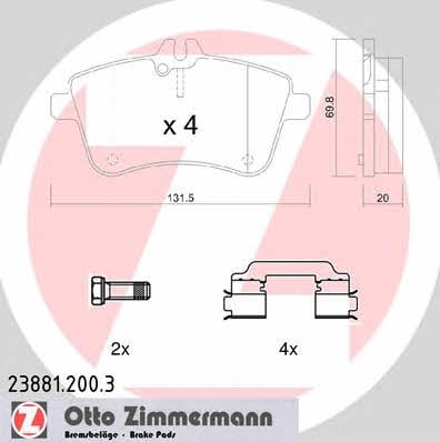 Otto Zimmermann 23881.200.3 Scheibenbremsbeläge, Set 238812003: Kaufen Sie zu einem guten Preis in Polen bei 2407.PL!