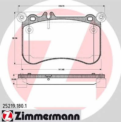 Otto Zimmermann 25219.180.1 Brake Pad Set, disc brake 252191801: Buy near me in Poland at 2407.PL - Good price!
