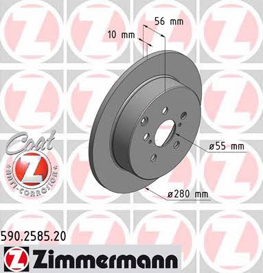 Otto Zimmermann 590.2585.20 Tarcza hamulcowa tylna, niewentylowana 590258520: Dobra cena w Polsce na 2407.PL - Kup Teraz!