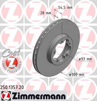 Otto Zimmermann 250.1357.20 Front brake disc ventilated 250135720: Buy near me in Poland at 2407.PL - Good price!