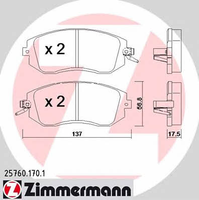 Otto Zimmermann 25760.170.1 Brake Pad Set, disc brake 257601701: Buy near me in Poland at 2407.PL - Good price!