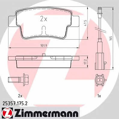 Otto Zimmermann 25357.175.2 Brake Pad Set, disc brake 253571752: Buy near me in Poland at 2407.PL - Good price!