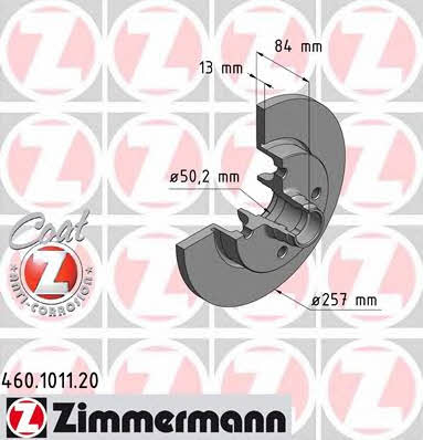 Otto Zimmermann 460.1011.20 Диск тормозной 460101120: Отличная цена - Купить в Польше на 2407.PL!