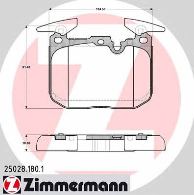 Otto Zimmermann 25028.180.1 Brake Pad Set, disc brake 250281801: Buy near me in Poland at 2407.PL - Good price!