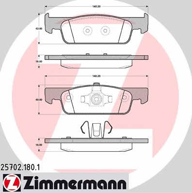 Otto Zimmermann 25702.180.1 Brake Pad Set, disc brake 257021801: Buy near me in Poland at 2407.PL - Good price!