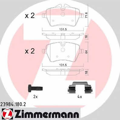 Otto Zimmermann 23984.180.2 Гальмівні колодки, комплект 239841802: Приваблива ціна - Купити у Польщі на 2407.PL!