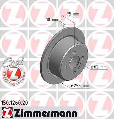 Otto Zimmermann 150.1260.20 Тормозной диск задний невентилируемый 150126020: Отличная цена - Купить в Польше на 2407.PL!