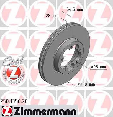 Otto Zimmermann 250.1356.20 Front brake disc ventilated 250135620: Buy near me in Poland at 2407.PL - Good price!