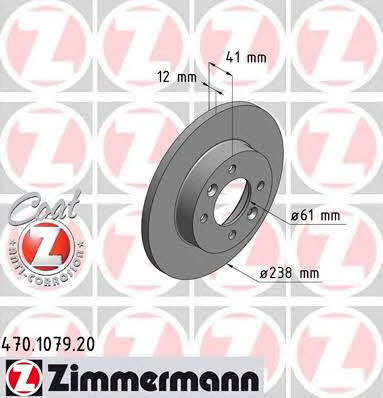 Otto Zimmermann 470.1079.20 Unventilated front brake disc 470107920: Buy near me in Poland at 2407.PL - Good price!