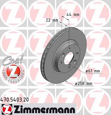 Otto Zimmermann 470.5403.20 Тормозной диск передний вентилируемый 470540320: Отличная цена - Купить в Польше на 2407.PL!
