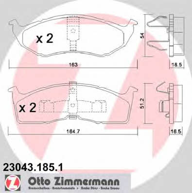 Otto Zimmermann 23043.185.1 Brake Pad Set, disc brake 230431851: Buy near me in Poland at 2407.PL - Good price!