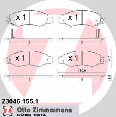 Otto Zimmermann 23046.155.1 Тормозные колодки дисковые, комплект 230461551: Отличная цена - Купить в Польше на 2407.PL!