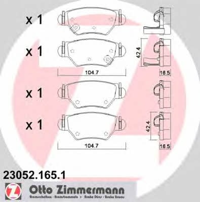 Otto Zimmermann 23052.165.1 Тормозные колодки дисковые, комплект 230521651: Отличная цена - Купить в Польше на 2407.PL!