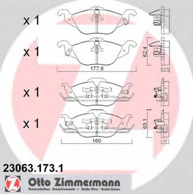 Otto Zimmermann 23063.173.1 Тормозные колодки дисковые, комплект 230631731: Купить в Польше - Отличная цена на 2407.PL!