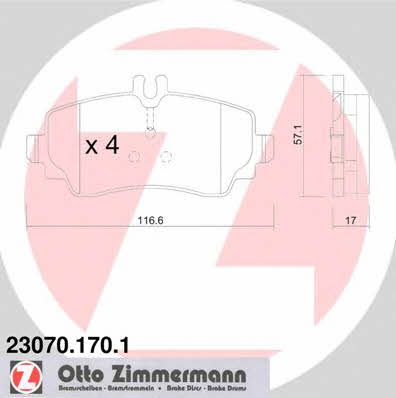 Otto Zimmermann 23070.170.1 Klocki hamulcowe, zestaw 230701701: Dobra cena w Polsce na 2407.PL - Kup Teraz!