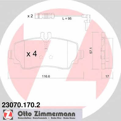Otto Zimmermann 23070.170.2 Brake Pad Set, disc brake 230701702: Buy near me in Poland at 2407.PL - Good price!